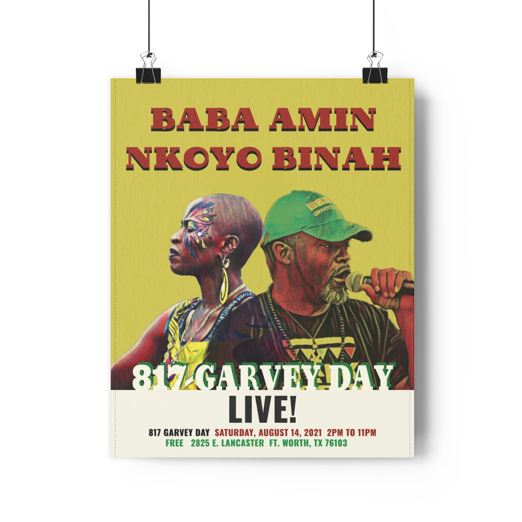 Baba Amin & Nkoyo Binah 817-Garvey Day 2021 Commemorative Poster (unframed)